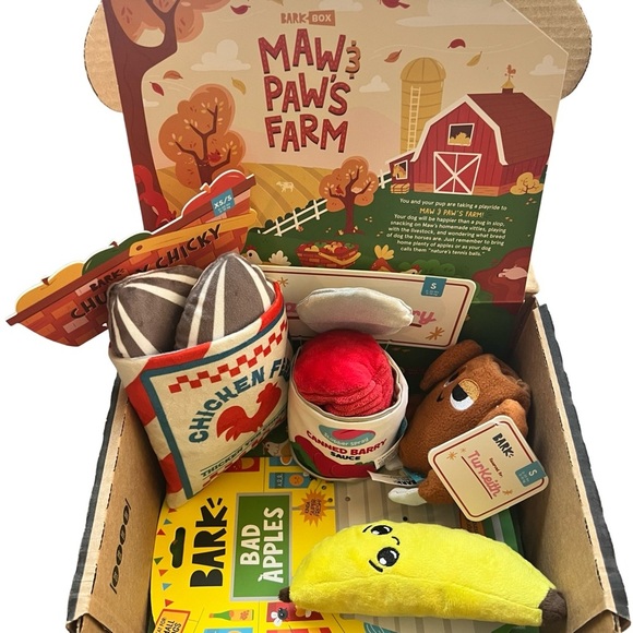Bark Other - NWT Bark box Dog Pet Farm Thanksgiving 3 Squeaky Toys + 1 Extra Bark Box Banana